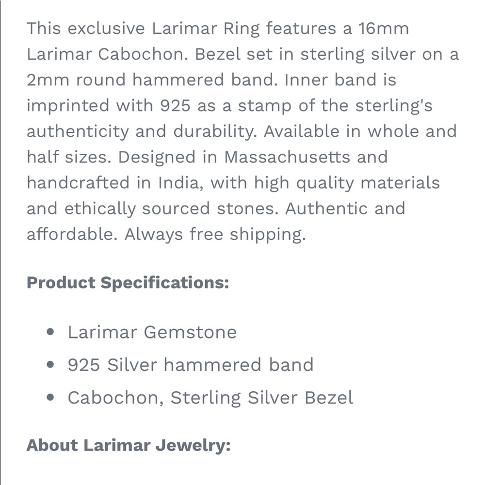 [emilyrosegems] larimar sterling silver ring - Picture 4 of 6